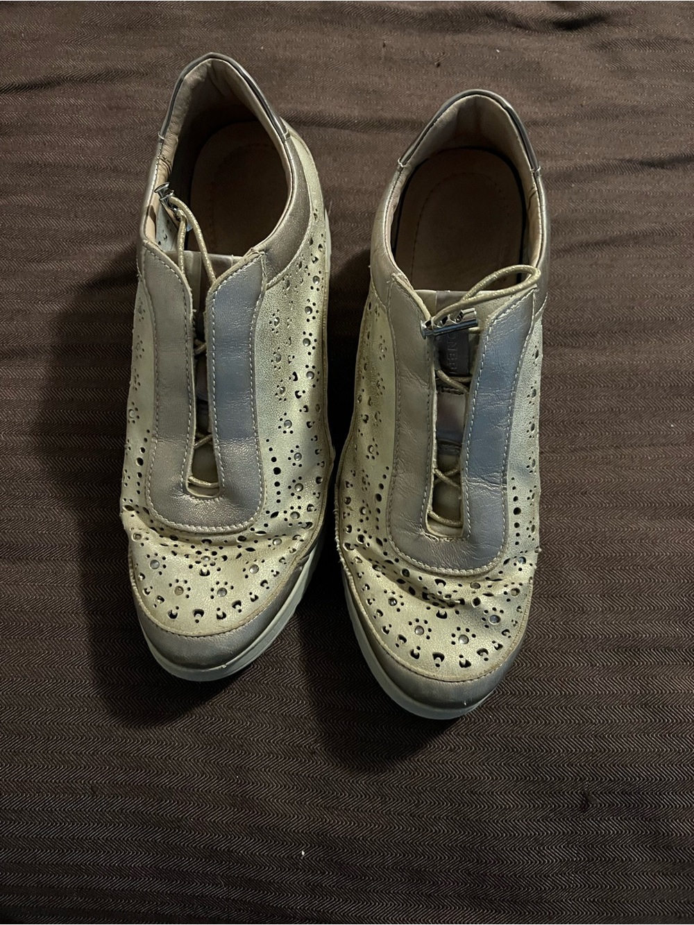 Stonefly Women’s EU 40 US 8.5 Silver Metallic Comfort Slip On Shoes